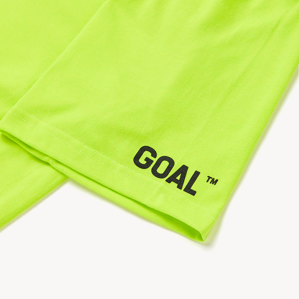 ゴールスタジオ “LIVE THE GOAL” マンデー 半袖 Tシャツ ネオンイエロー