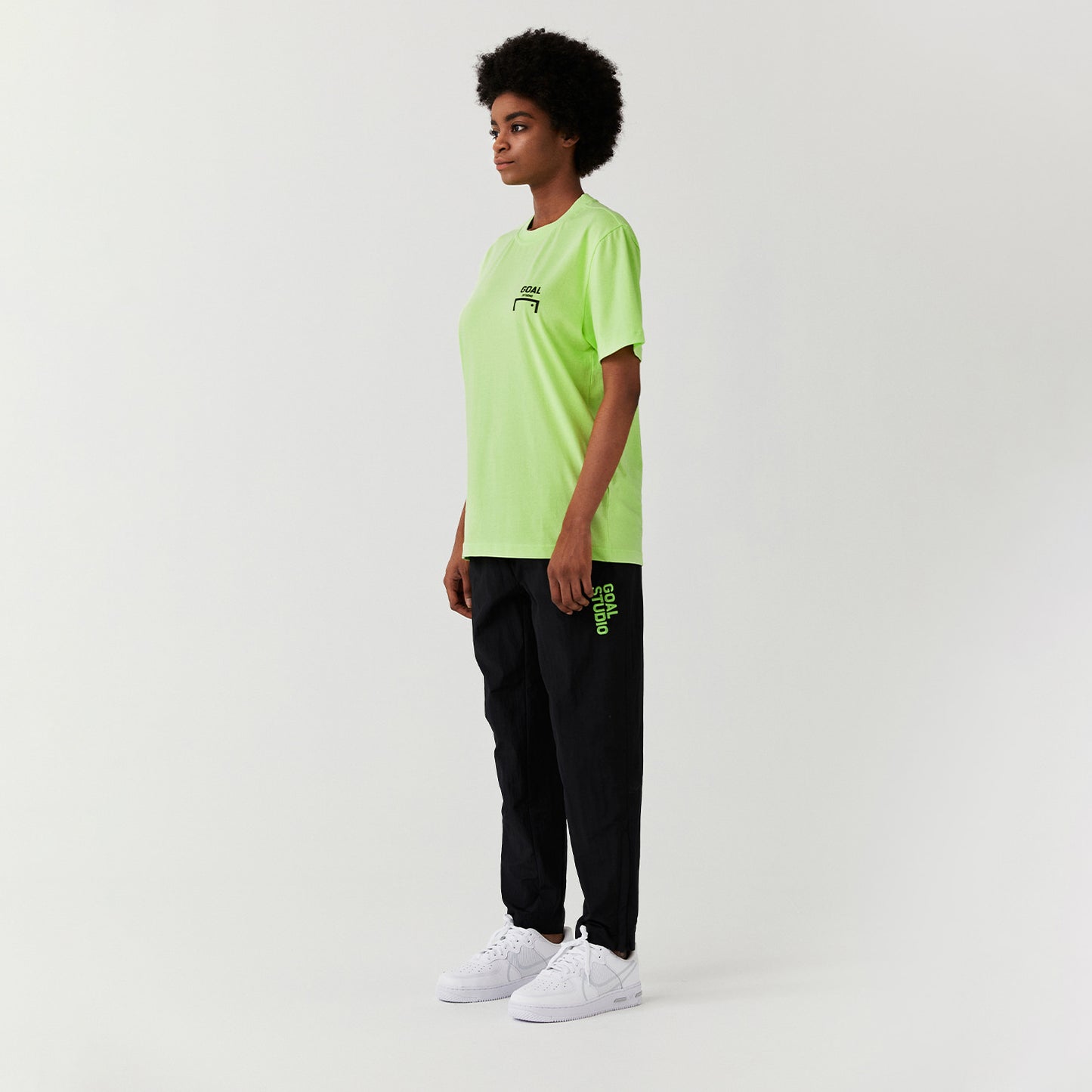 ゴールスタジオ レギュラーフィット ロゴ 半袖 Tシャツ ライム
