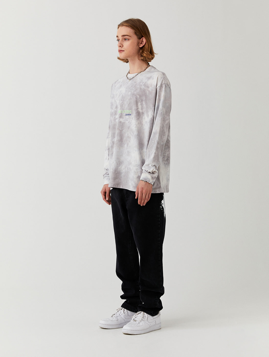 ゴールスタジオ タイダイ ロングスリーブ Tシャツ グレー