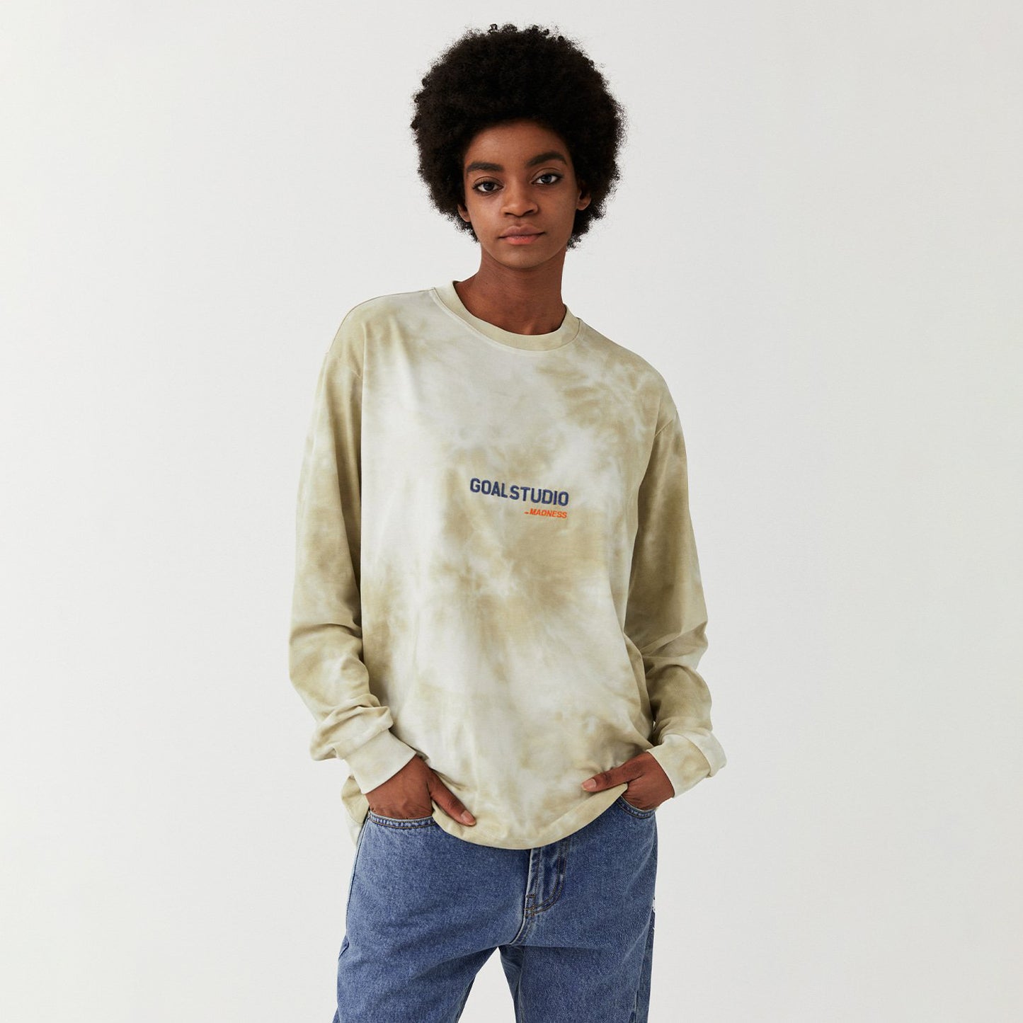 ゴールスタジオ タイダイ ロングスリーブ Tシャツ ベージュ