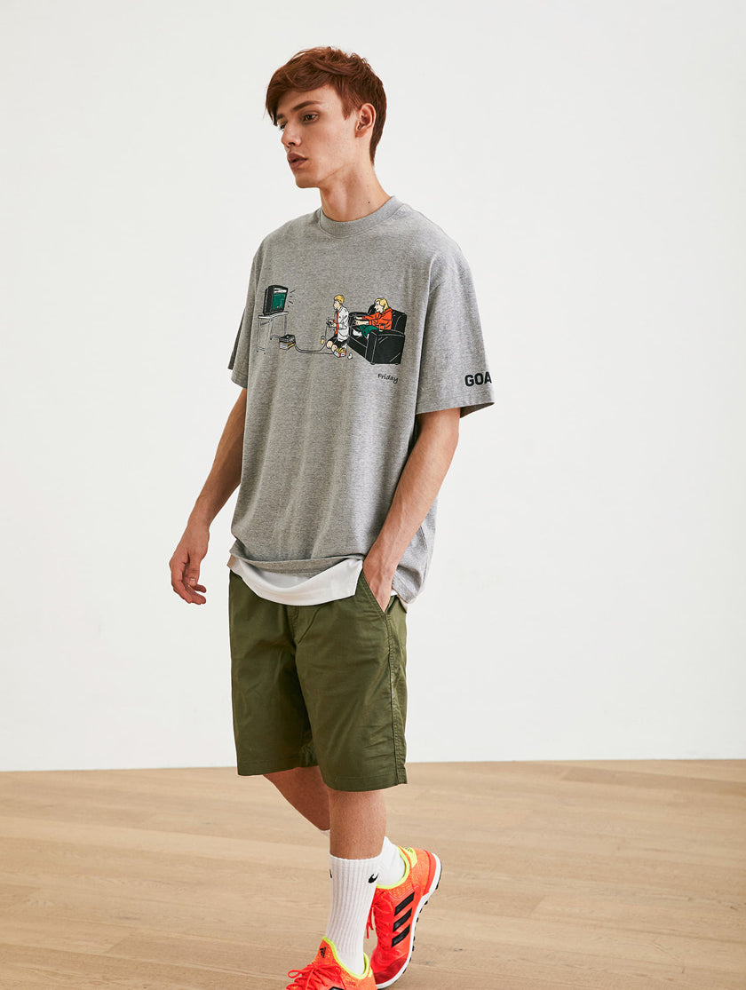 ゴールスタジオ “LIVE THE GOAL” フライデー 半袖 Tシャツ グレー