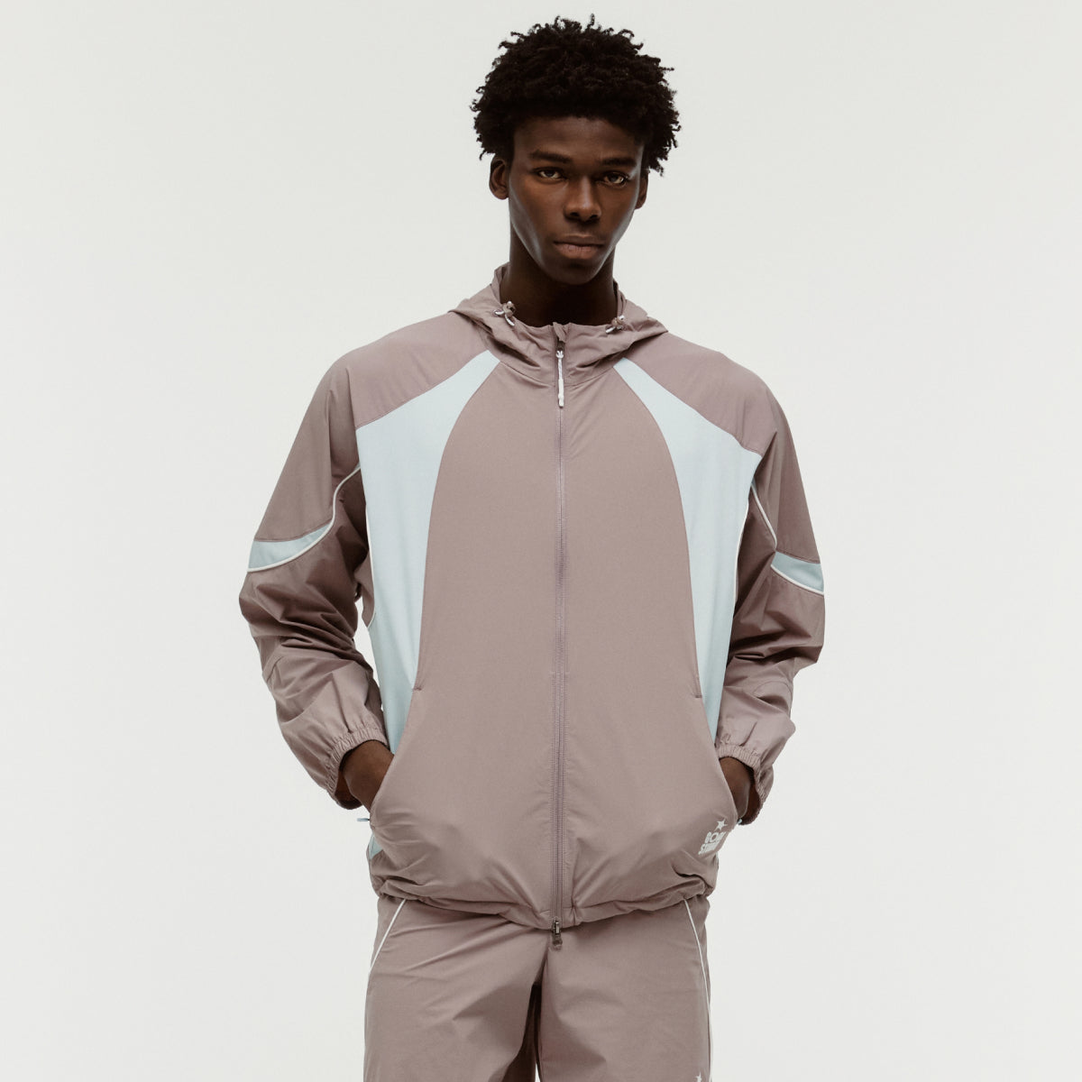 M'S COLOR-BLOCK JACKET - BROWN