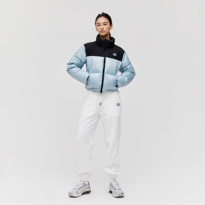 W'S CROPPED PUFFER DOWN JACKET - SKYBLUE