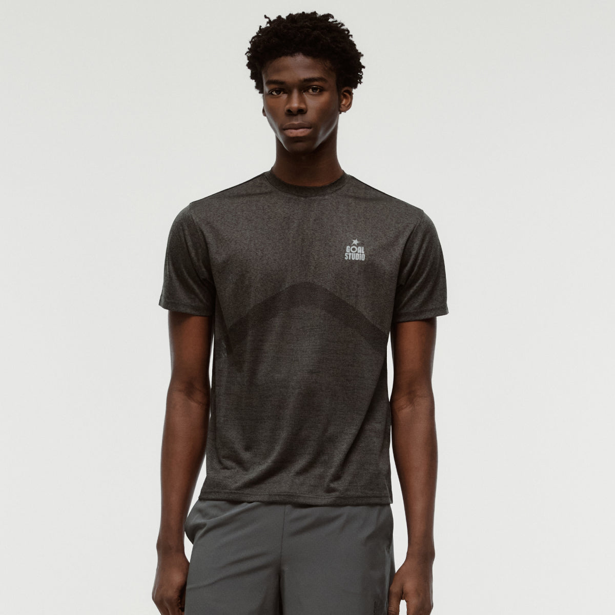 M'S JACQUARD TEE - CHARCOAL