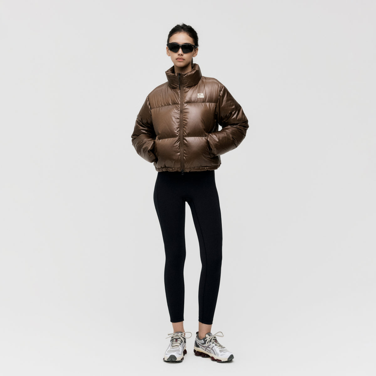W'S CROPPED PUFFER DOWN JACKET - DARK BROWN