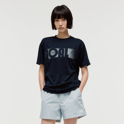 ACTIVE FRONT GOAL LOGO TEE - NAVY