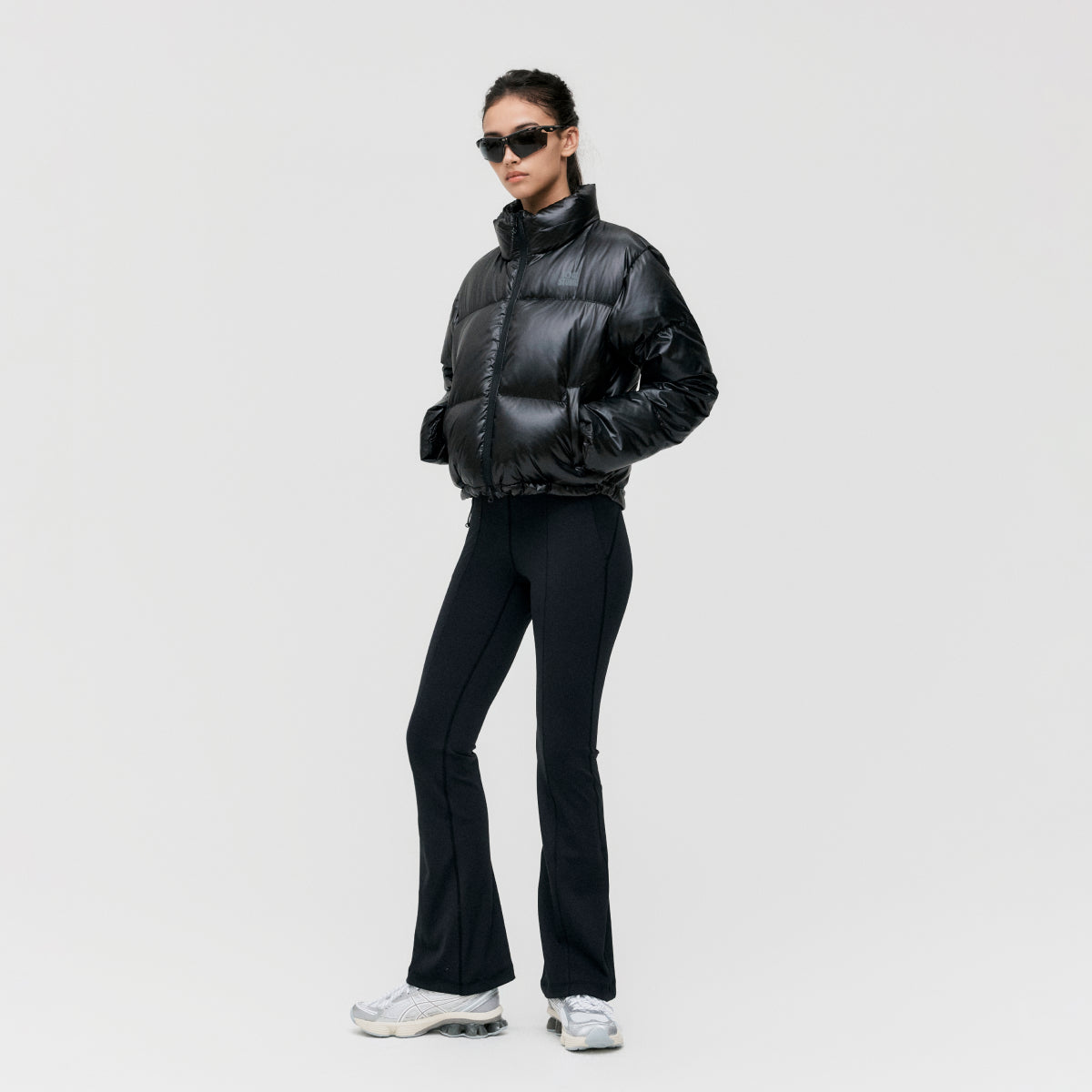 W'S CROPPED PUFFER DOWN JACKET - BLACK – GOALSTUDIO