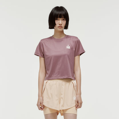 W'S TRACK GOAL LOGO CROP TEE - BRICK