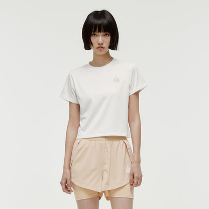 W'S TRACK GOAL LOGO CROP TEE - OFF WHITE