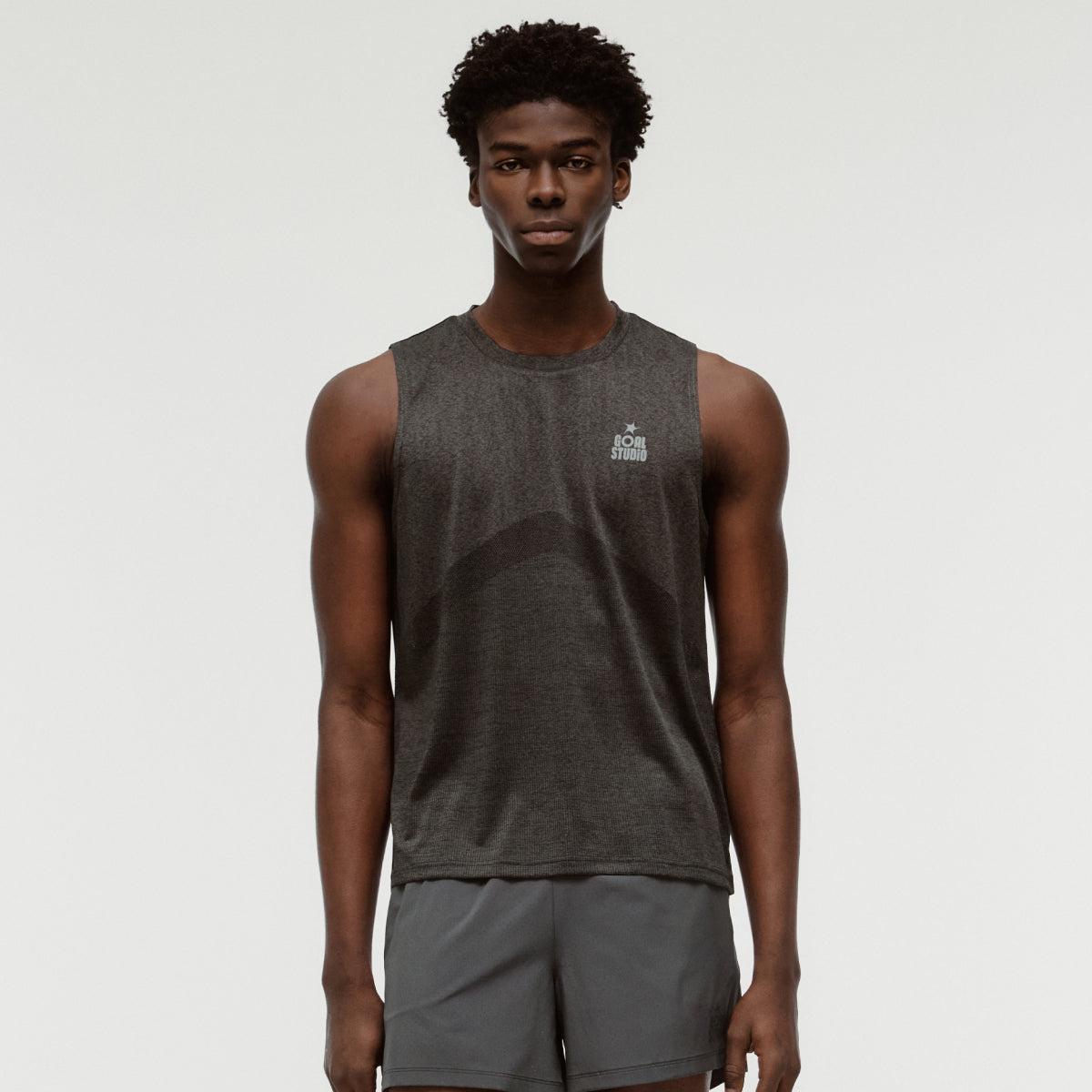M'S JACQUARD SLEEVELESS - CHARCOAL