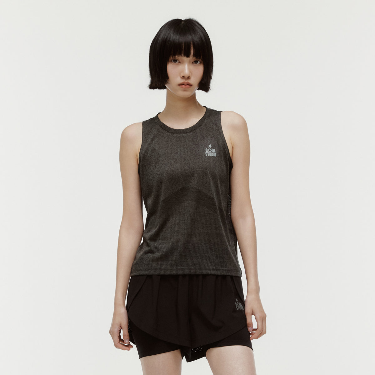 W'S JACQUARD SLEEVELESS - CHARCOAL