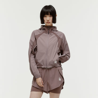 W'S COLOR-BLOCK JACKET - BROWN