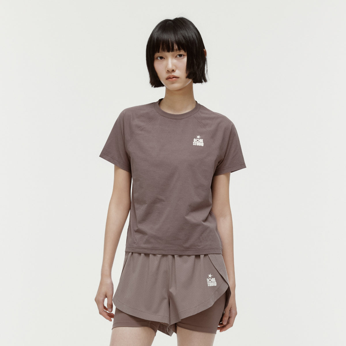 W'S ESSENTIAL AIRDRY TEE - BROWN
