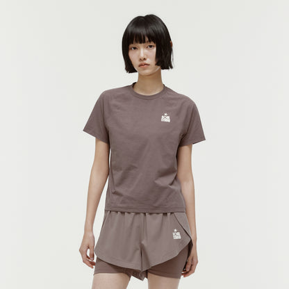 W'S ESSENTIAL AIRDRY TEE - BROWN