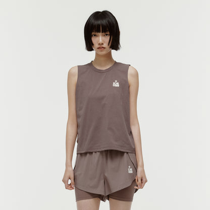W'S ESSENTIAL AIRDRY SLEEVELESS - BROWN