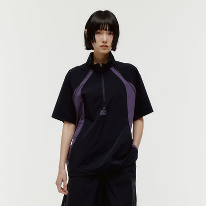 COLOR-BLOCK S/S ANORAK - NAVY