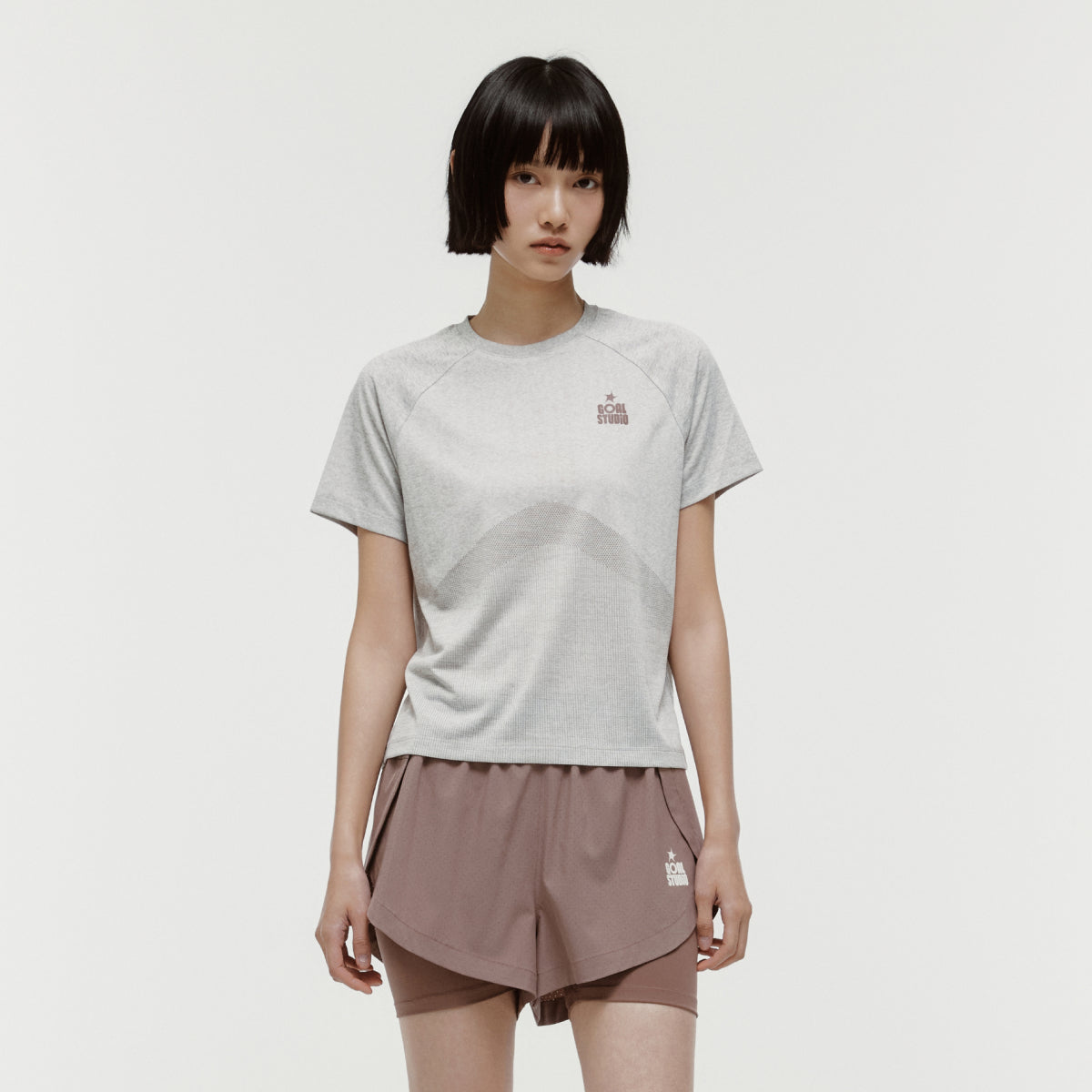 W'S JACQUARD TEE - BEIGE