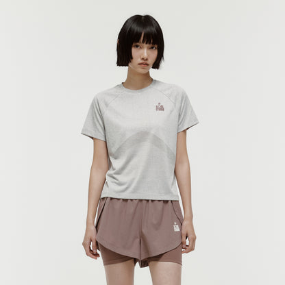 W'S JACQUARD TEE - BEIGE