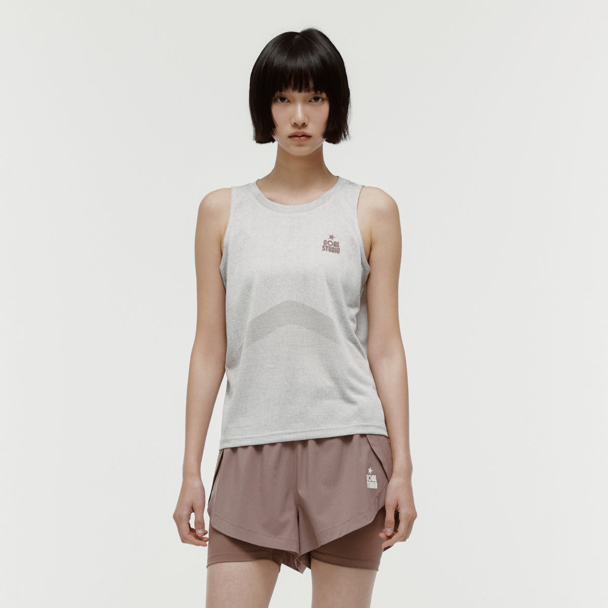 W'S JACQUARD SLEEVELESS - BEIGE