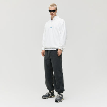 ESSENTIAL MICROFLEECE QUARTER ZIP-UP TEE - OFF WHITE