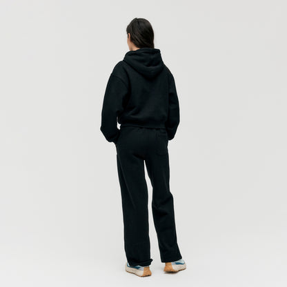 W'S ESSENTIAL BRUSHED HOODIE - BLACK