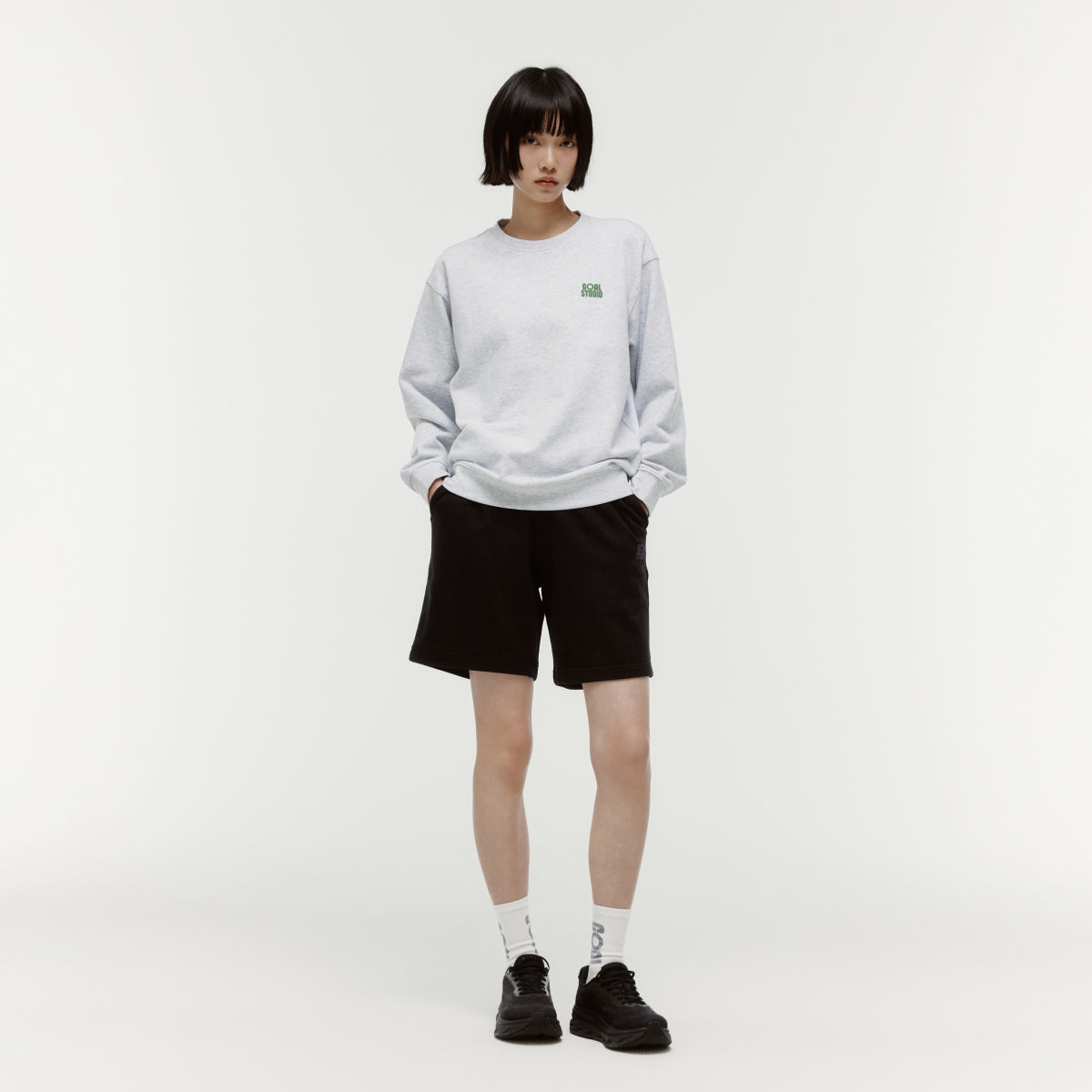 MAP LOGO CREWNECK - MELANGE GREY