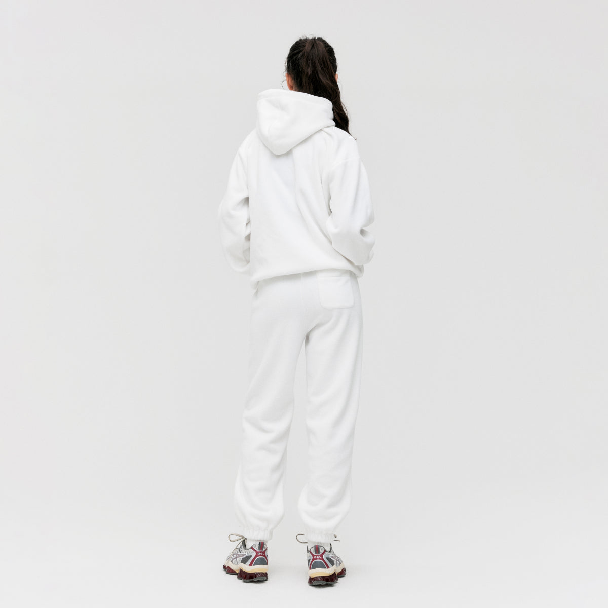 ESSENTIAL MICROFLEECE HOODIE - OFF WHITE