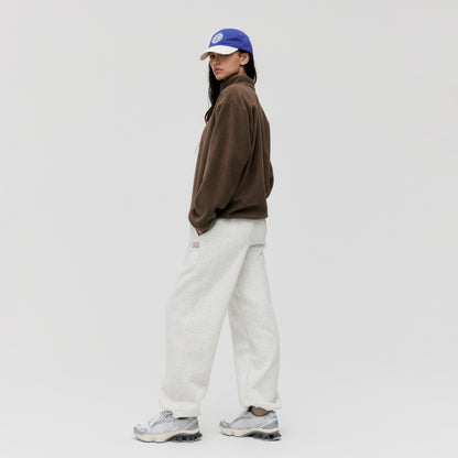 ESSENTIAL MICROFLEECE QUARTER ZIP-UP TEE - DARK BROWN