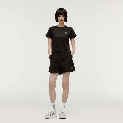 W'S TRACK GOAL LOGO CROP TEE - BLACK