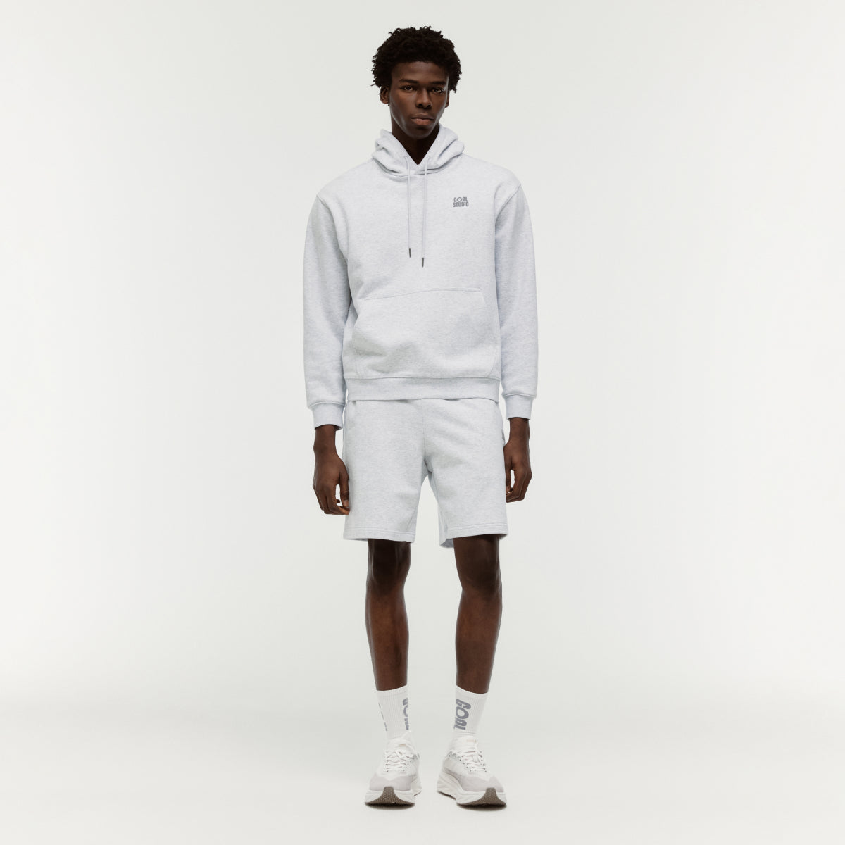 PAINT LOGO HOODIE - MELANGE GREY