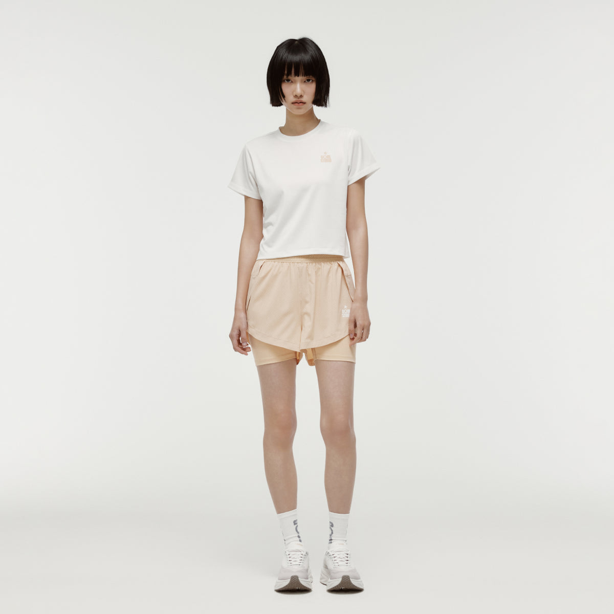 W'S TRACK GOAL LOGO CROP TEE - OFF WHITE