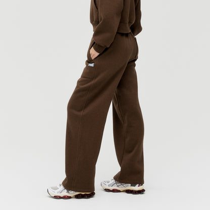 W'S ESSENTIAL BRUSHED PANTS - DARK BROWN