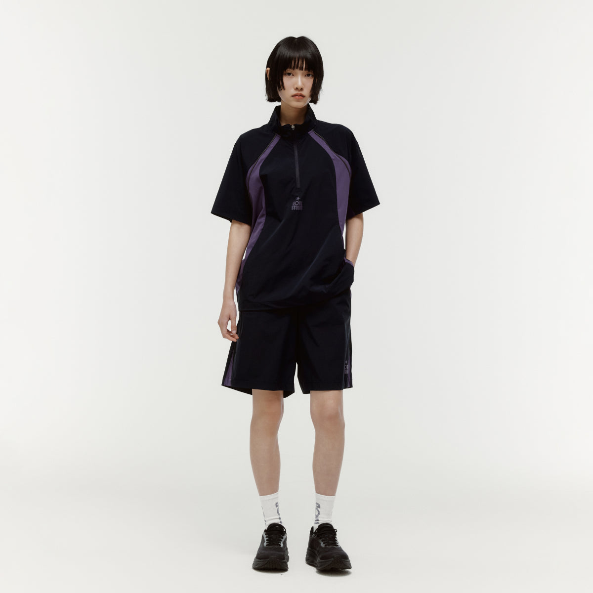 COLOR-BLOCK S/S ANORAK - NAVY