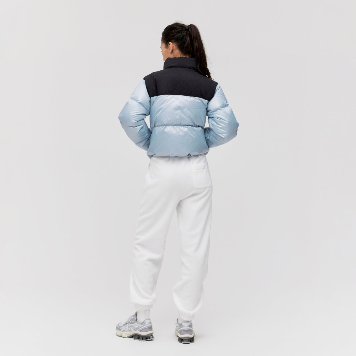 W'S CROPPED PUFFER DOWN JACKET - SKYBLUE