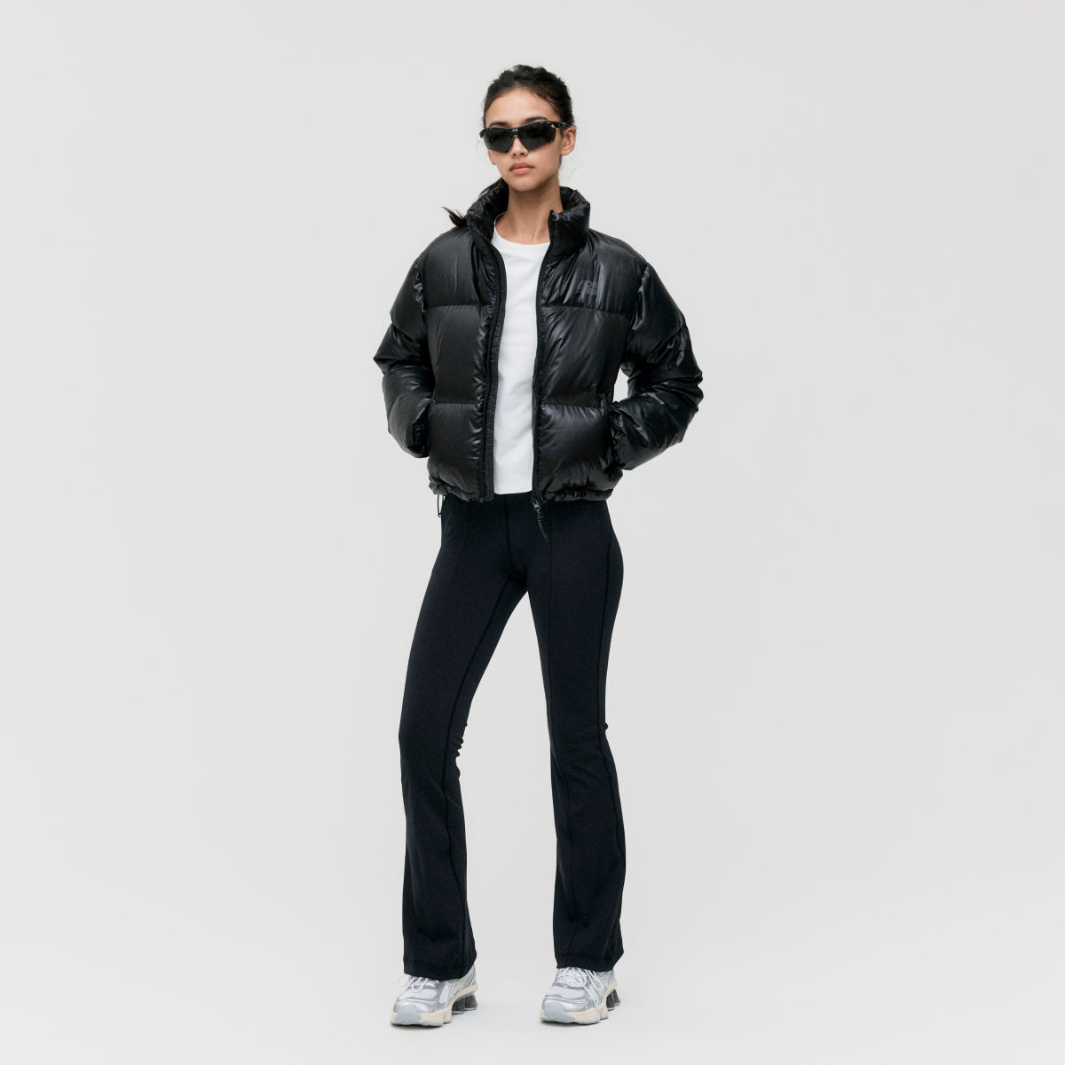 W'S CROPPED PUFFER DOWN JACKET - BLACK – GOALSTUDIO