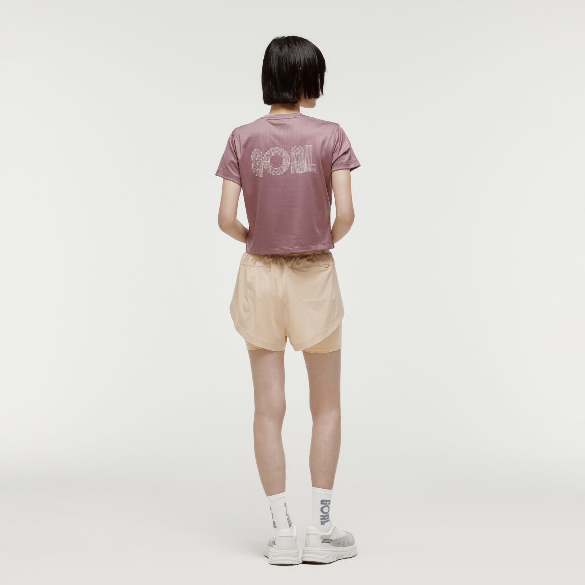 W'S TRACK GOAL LOGO CROP TEE - BRICK