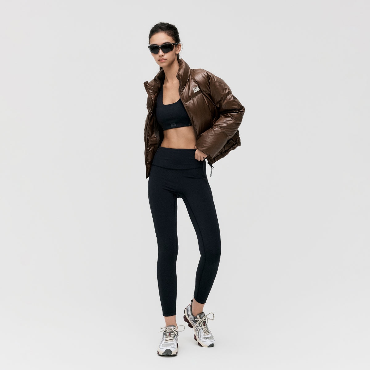 W'S CROPPED PUFFER DOWN JACKET - DARK BROWN