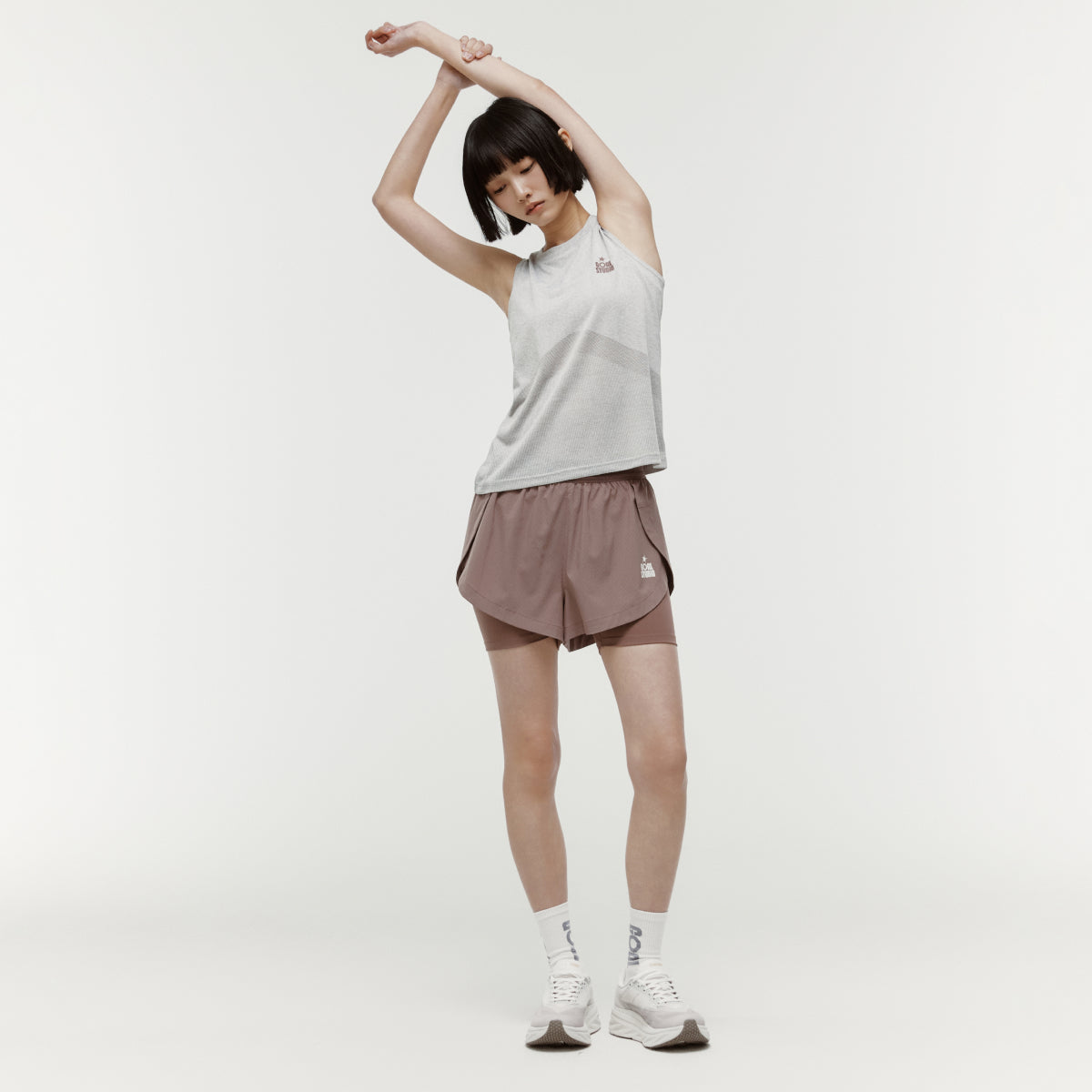 W'S JACQUARD SLEEVELESS - BEIGE