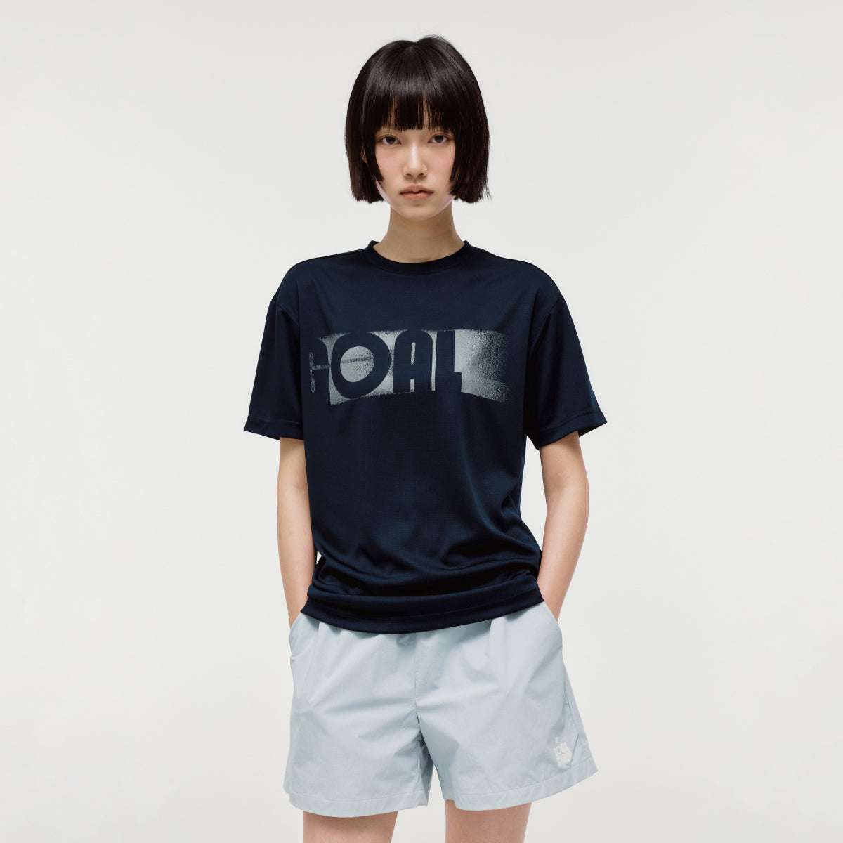 ACTIVE FRONT GOAL LOGO TEE - NAVY