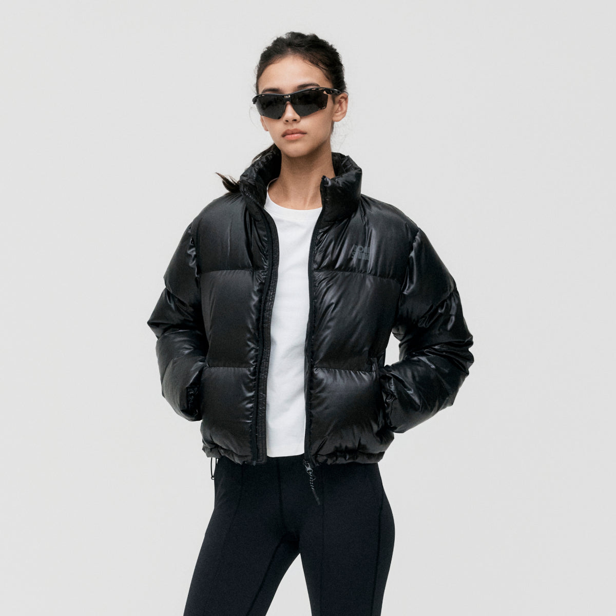 W'S CROPPED PUFFER DOWN JACKET - BLACK – GOALSTUDIO