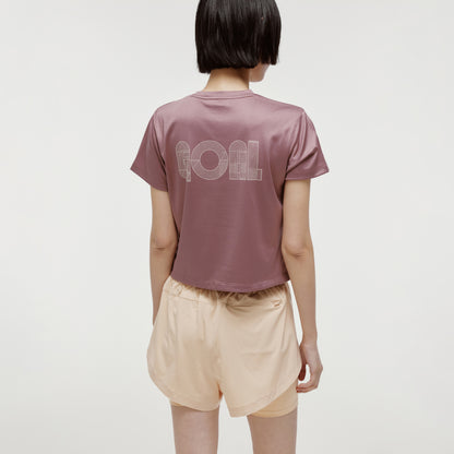 W'S TRACK GOAL LOGO CROP TEE - BRICK