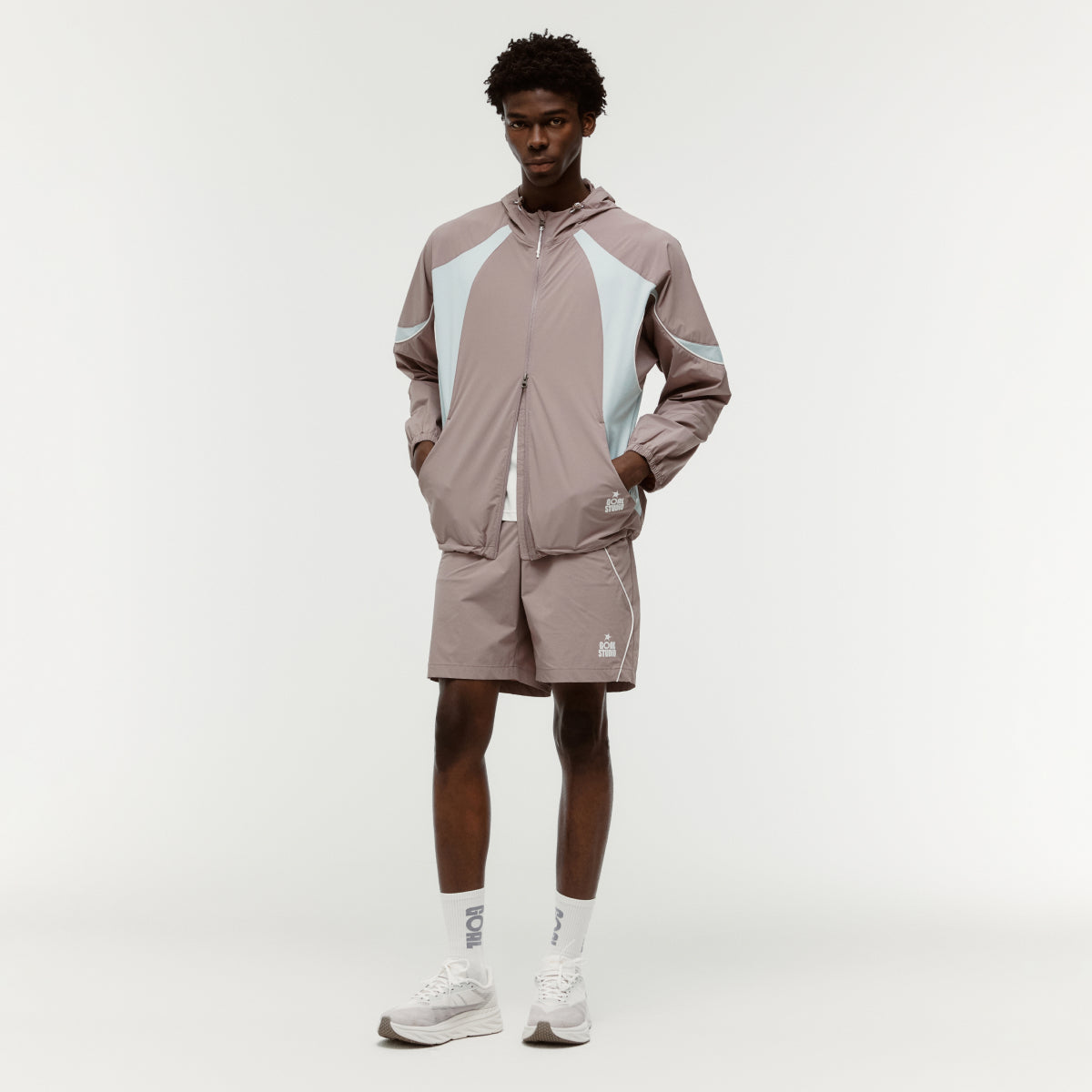 M'S COLOR-BLOCK JACKET - BROWN