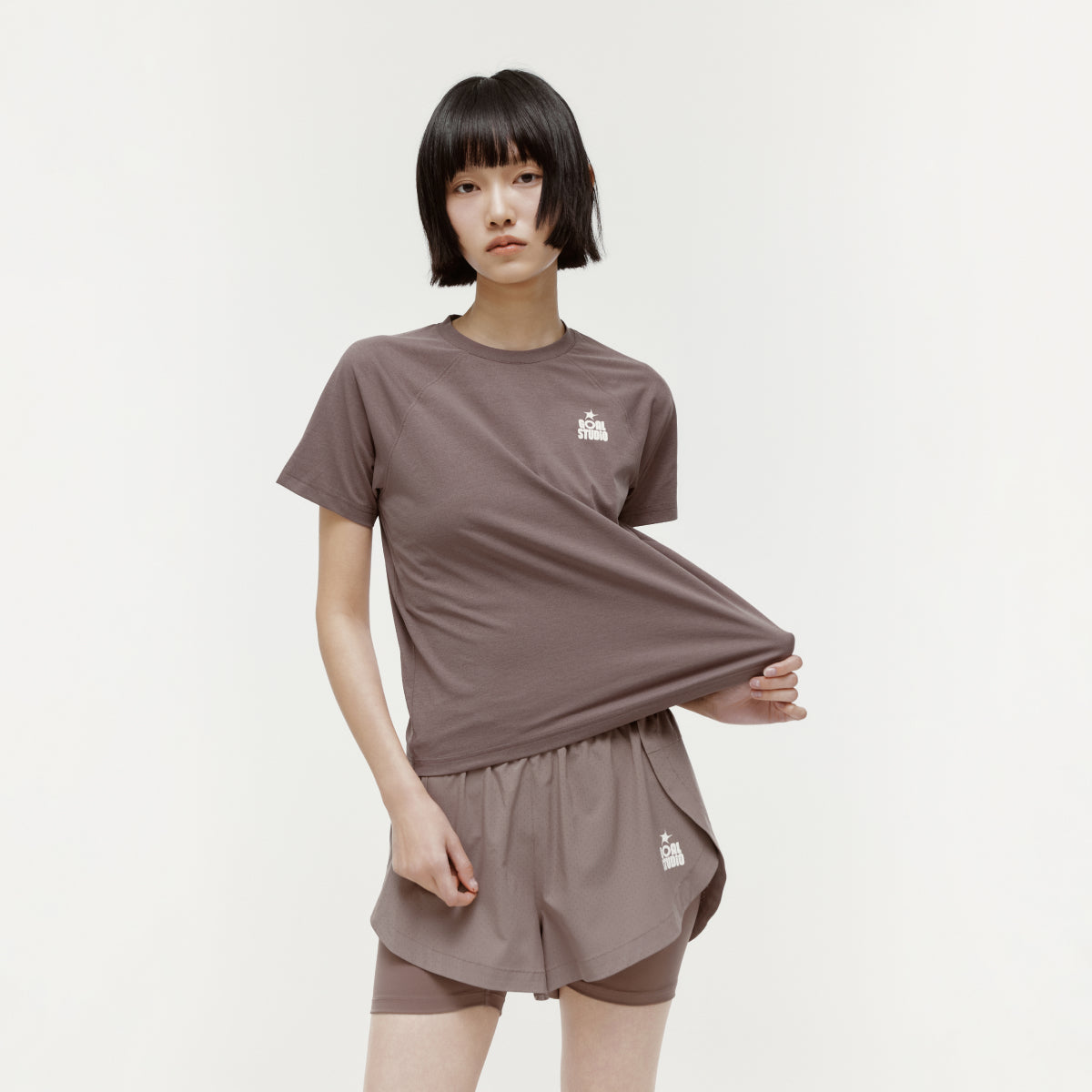 W'S ESSENTIAL AIRDRY TEE - BROWN
