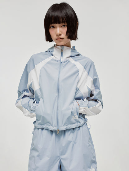 W'S COLOR-BLOCK JACKET - SKYBLUE