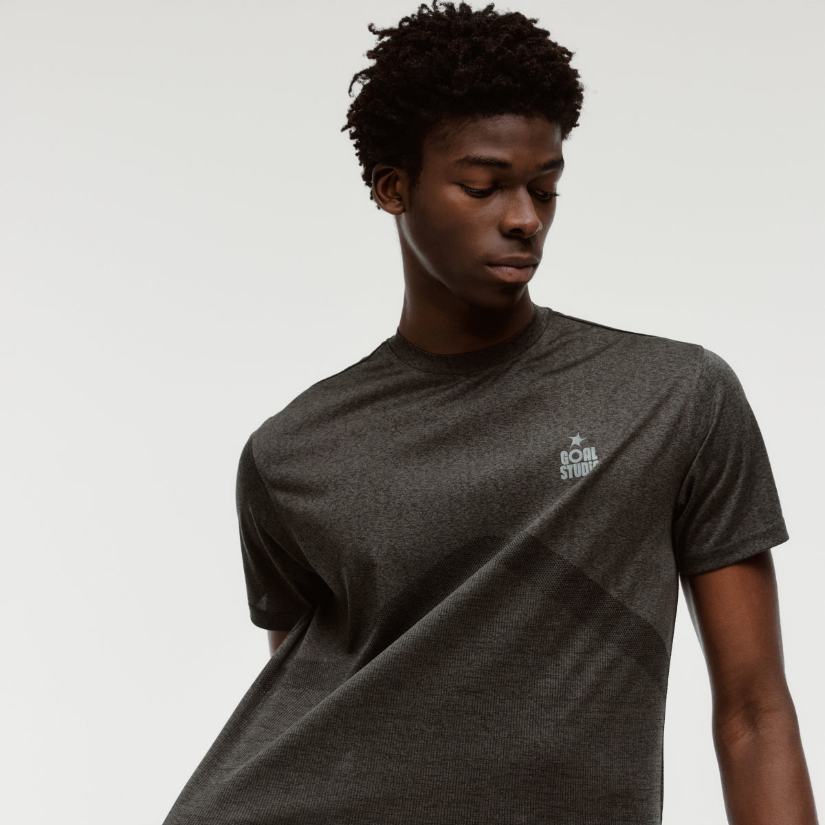 M'S JACQUARD TEE - CHARCOAL