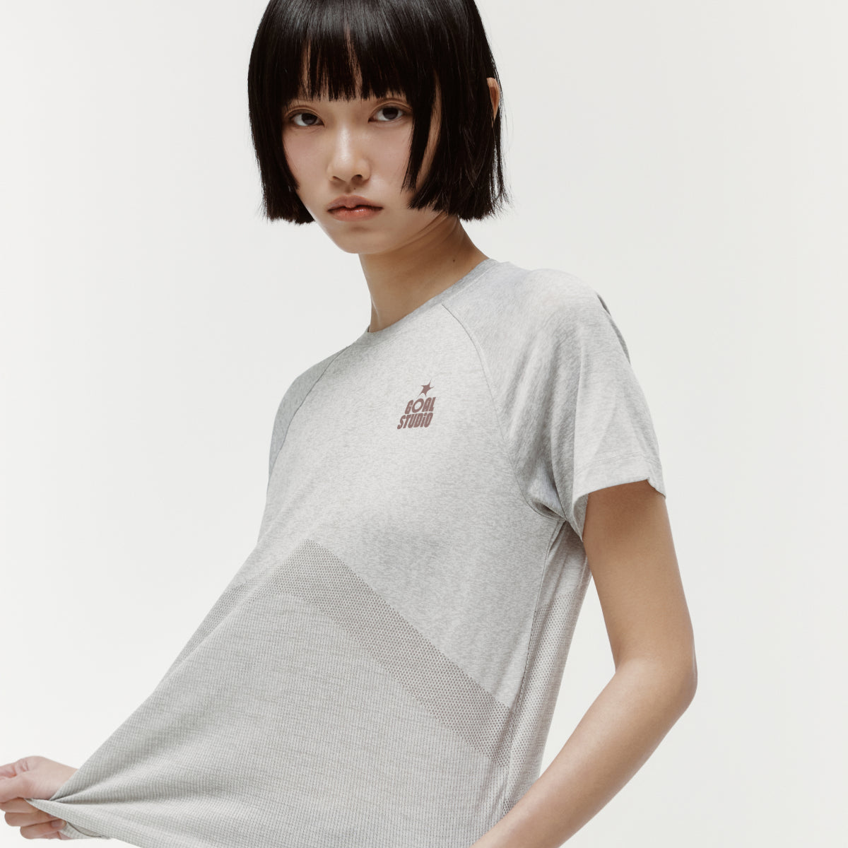 W'S JACQUARD TEE - BEIGE