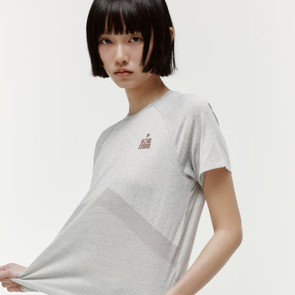 W'S JACQUARD TEE - BEIGE