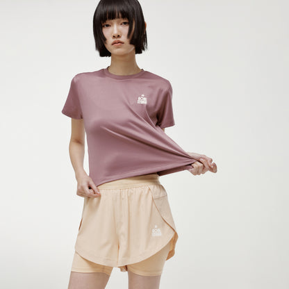 W'S TRACK GOAL LOGO CROP TEE - BRICK