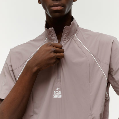COLOR-BLOCK S/S ANORAK - BROWN