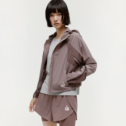 W'S COLOR-BLOCK JACKET - BROWN